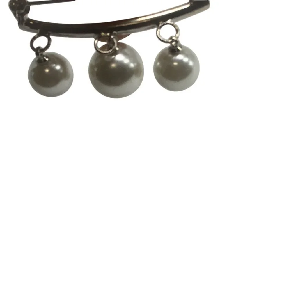 Classic Large White Faux Pearls Safety Pin‎ Brooch Wedding Party Decoration Gift